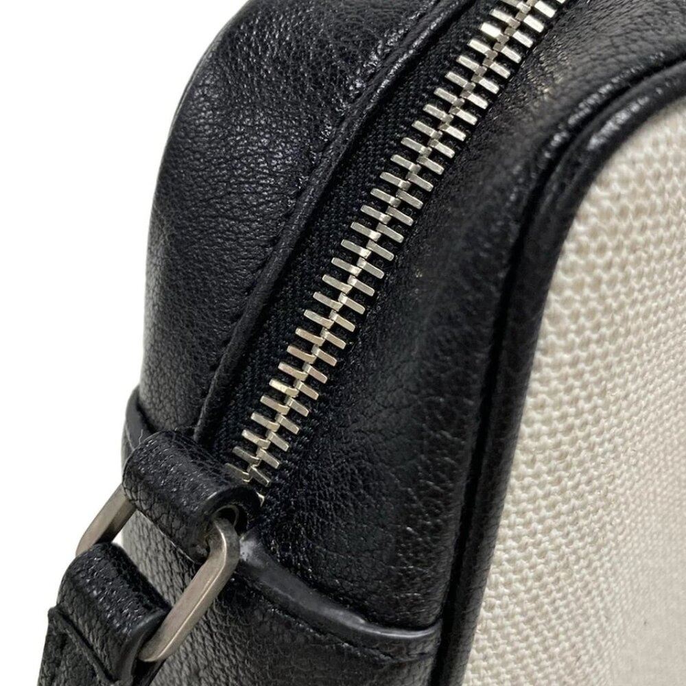 SAINT LAURENT PARIS Lou Camera Bag Cream Black Coated Canvas Leather 838-072125 - Picture 9 of 14